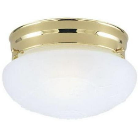 Single Light Flush Mount Ceiling Fixture Polished Brass Only One