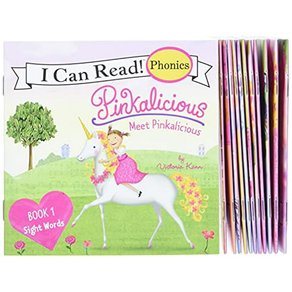 Pre-Owned Pinkalicious 12-Book Phonics Fun!: Includes 12 Mini-Books Featuring Short and Long Vowel Sounds (I Can Read Phonics), 9780062352156, 0062352156, Paperback, Box edition