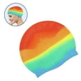 thumbnail image 2 of Suministros para piscinas de jardín Swim Cap Kids (1 Pack), Durable Waterproof Swimming Cap for Girls Boys Teens Toddler, Comfortable Fit for Long Hair and Short Hair Zhivalor 221410-3, 2 of 4