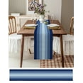 thumbnail image 3 of Navy Gradient Stripe Table Runner Kitchen Xmas Decoration Tablecloth Home Party Table Cover 4/6PCS Placemats, 3 of 6