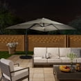 thumbnail image 3 of Boyel Living Offset Patio Umbrella Outdoor Rectangle Umbrella Large Cantilever Umbrella Heavy Duty Sun Umbrella for Garden Deck Pool, w/ Bluetooth Ambient Light & Base(Taupe), 3 of 7