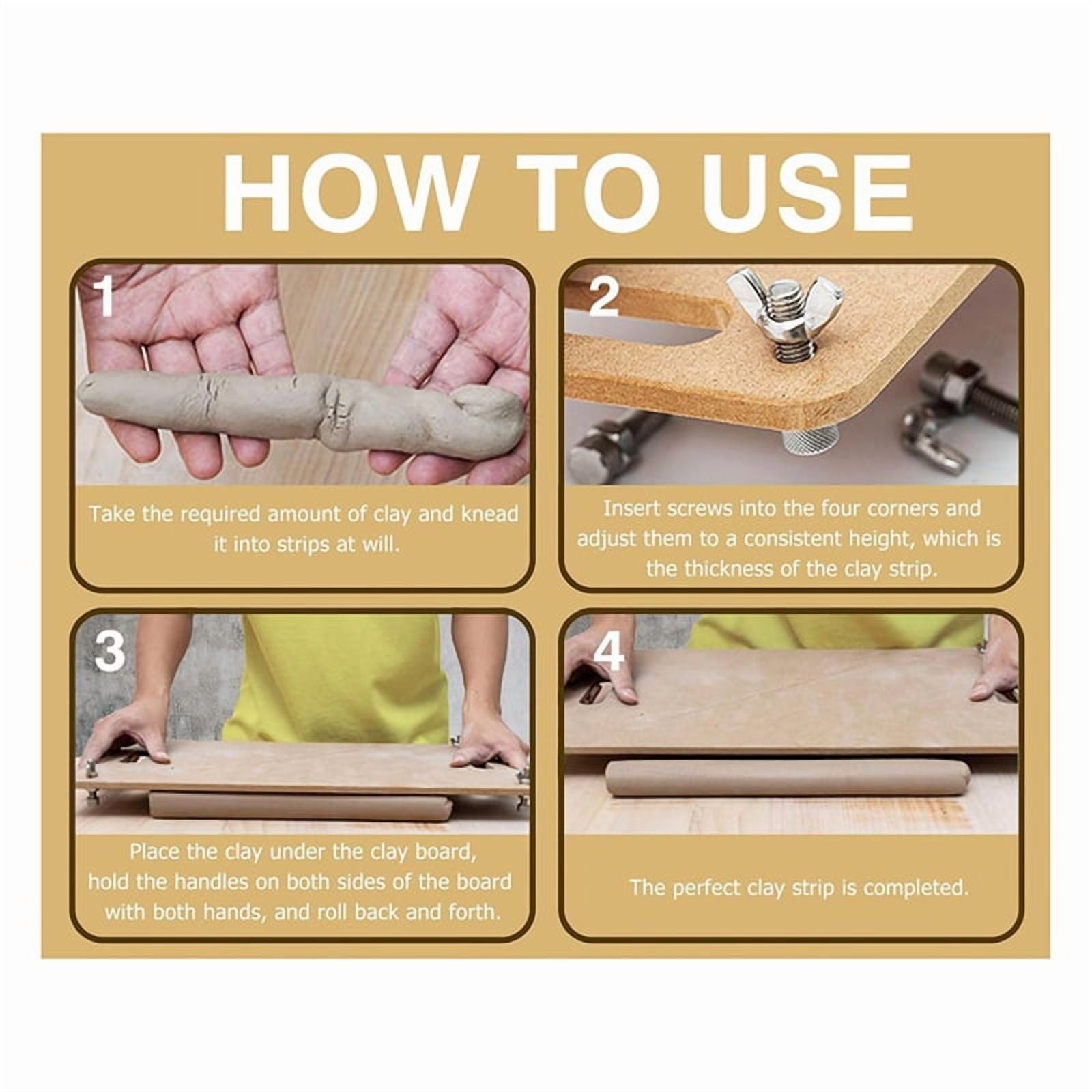 Pottery Tools for Making Clay Bars, Large Clay Slabs, Rolled Clay Slabs, Clay Tools Ceramic Tools,1set * pottery tools
