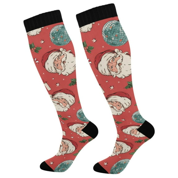 joogoo Santa Claus Compression Socks Women Men Knee High Sock