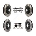 thumbnail image 1 of Transit Auto Front Rear Coated Drilled Slotted Disc Brake Rotors and Ceramic Pads Kit for Car Audi Q5 S4 S5 KDT-100359, 1 of 11