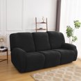 thumbnail image 6 of Eurhowing 3-Seater Recliner Sofa Cover with Side Pockets, 8-Piece Stretchable Reclining Couch Cover, Soft Jacquard Furniture Protector Sofa Slipcover, Black, 6 of 6