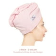 thumbnail image 6 of American Soft Linen 100% Cotton Turkish Hair Drying Towels, 2 Piece Quick Drying Hair Turban Towel Wrap, Rockridge-Pink, 6 of 6