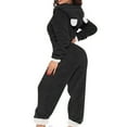 thumbnail image 7 of Womens Sherpa Jumpsuit,Women's Fuzzy Pajamas Long Sleeve Adult Cat Ears Onesie Pajamas for Women Fleece Winter One-Piece Zipper Hooded Rompers Plush Sleepwear Loungewear, 7 of 7