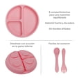 thumbnail image 3 of Set de Alimentación para Bebé KIDDOS Vajilla de Silicona Color Rosa, 3 of 7