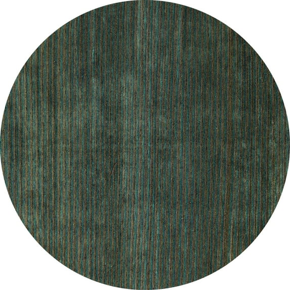 Ahgly Company Indoor Round Abstract Light Blue Modern Area Rugs, 4' Round