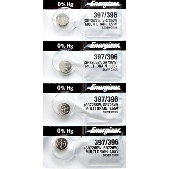4 x Energizer 396 Watch Batteries, SR726W Battery