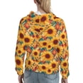 thumbnail image 7 of Cauagu Diamond Bohemian Sunflower for Women's Hooded Sweatshirts Pullover Hoodie for Women Fall Workout Sweat Long Sleeve Preppy Sweatshirts-Large, 7 of 7