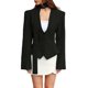 thumbnail image 1 of Blazer de Larga con Cuello en V para Mujer, Estilo Blazer, Ideal para el Trabajo o para Ocasiones Formales e Informales. Corte Ajustado y Cinturón. Negro XL, 1 of 10