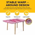 thumbnail image 4 of Pink Ribbon Table Cloths for 6 Foot Rectangle Tables, Wings Romantic Love Heart Flowers Retro Country Patio Waterproof Elastic Fitted Tablecloths, Washable Rectangular Table Cover for Camping, 4 of 8