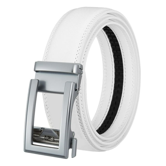 Cinturón para hombre jinwen 51 pulgadas sin agujeros decorativo blanco