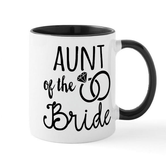 CafePress - Aunt Of The Bride Mug - 11 oz Ceramic Mug - Novelty Coffee Tea Cup