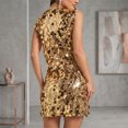 thumbnail image 5 of Women's Chunky Sequin Mini Dress, Sparkly Sleeveless Crewneck Party Dresses, Flattering Bodycon Clubwear Night Out Cocktail Gown, 5 of 5