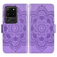 thumbnail image 4 of Compatible with Samsung Galaxy S20 Ultra 5G Wallet Phone Case and Tempered Glass Screen Protector Flip Credit Card Holder Stand Flower Cell Cover for S20ultra 20S S 20 A20 S2O 20ultra G5 Purple, 4 of 9