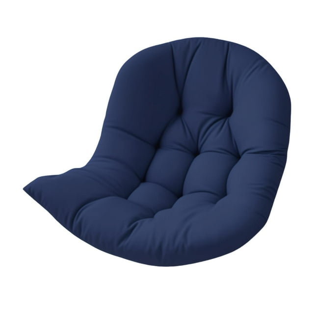 Cojín para silla con forma de huevo, cojín colgante para silla, suave, lavable, cómodo y grueso. Azul profundo