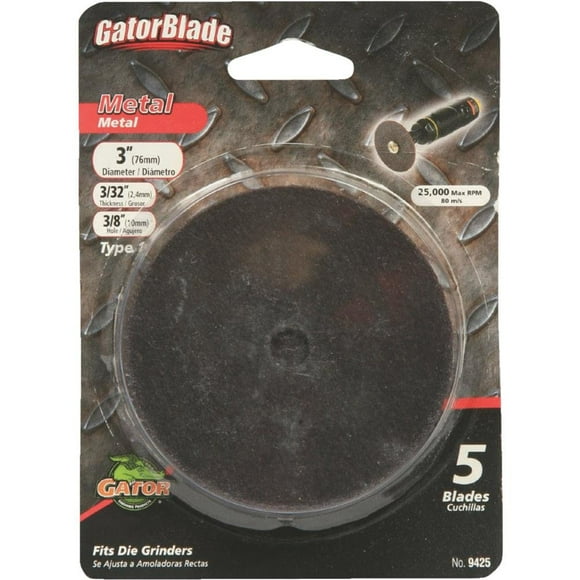 Cut Off Blade Ali Industries 9425 Gator de 3 pulgadas, metal, paquete de 5