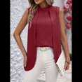 thumbnail image 4 of Camisetas Sin Mangas Informales de Negocios para Mujer, Atuendos de Verano Sin Mangas, Camisas de Trabajo Elegantes y de Moda de 2025. Rojo XXL, 4 of 8