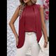 thumbnail image 4 of Camisetas Sin Mangas Informales de Negocios para Mujer, Atuendos de Verano Sin Mangas, Camisas de Trabajo Elegantes y de Moda de 2025. Rojo M, 4 of 8