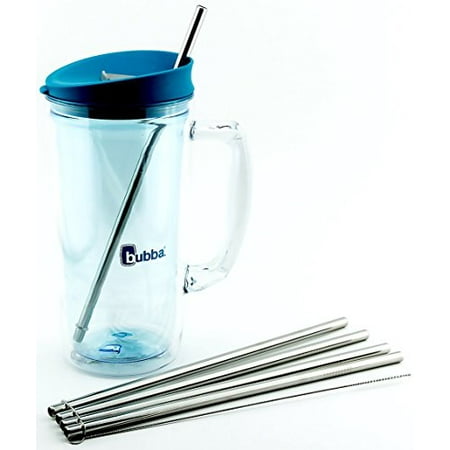 4 Pack Cocostraw for Bubba Envy 32 & 48 oz Big Tumbler PerfectFIT 18/8 Stainless Steel Drinking Straws + Cleaning (Best Tumbler For Cleaning Brass)