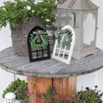 thumbnail image 4 of Clearance! 2pcs/set Exquisite Black White Plaid Rustic Farmhouse Wooden Tray Decor Cathedral Arch Window And Ladder Sign Shelf, 4 of 6