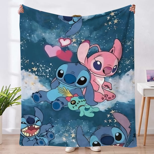 Manta 3D de Disney Stitch, manta mullida de franela con dibujos animados de monstruo a la moda, manta polar para sofá, viaje, Camping, regalo para niños y adultos