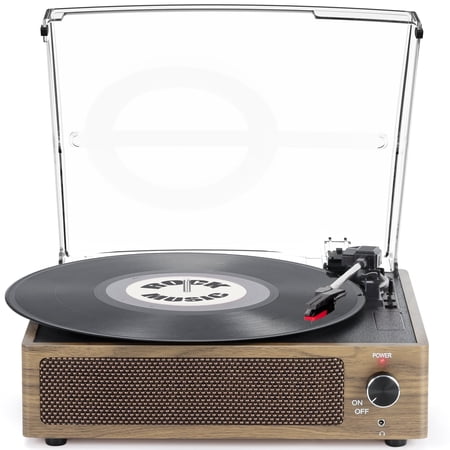 RetroAudio Vinyl Record Player with Speaker Vintage Bluetooth Wireless Turntable for Records Light Green
