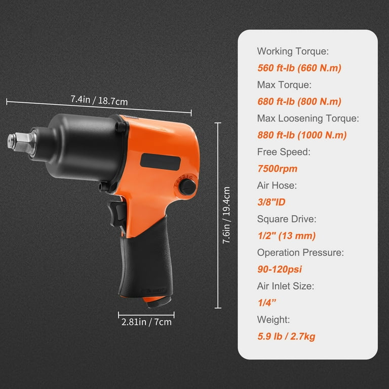 Valu-Air RP17407 1/2-Inch Air Impact Wrench, Twin Barbados | Ubuy