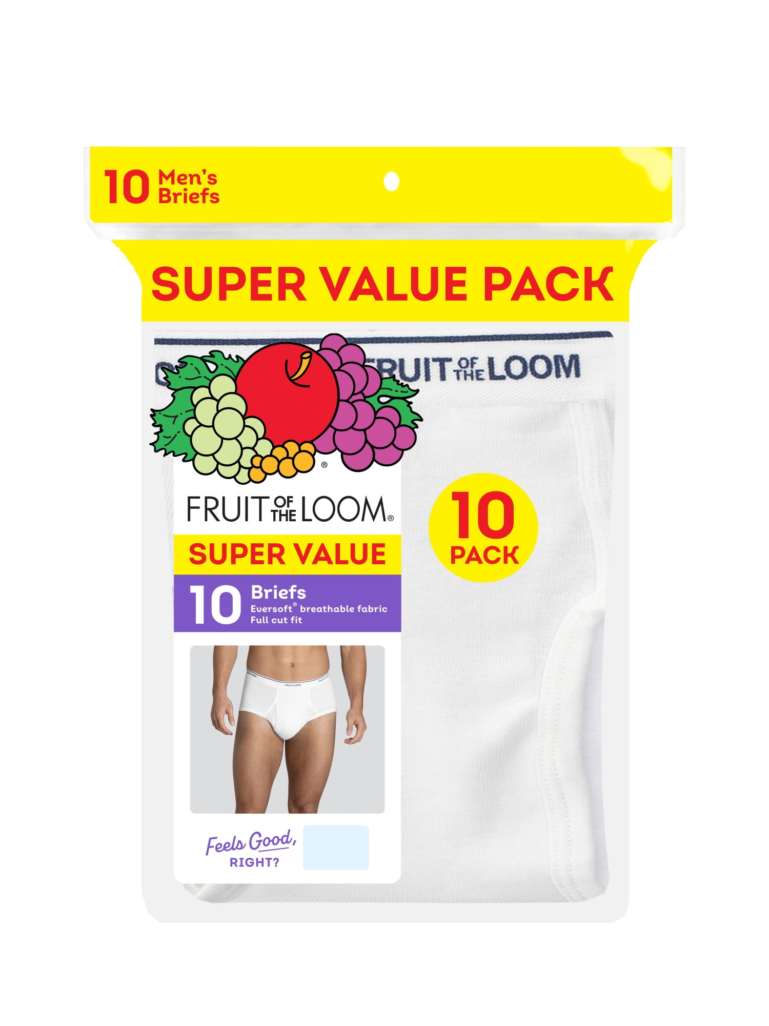 Fruit of the Loom Men's Cotton White Briefs, 10-Pack - Walmart
