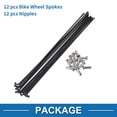 thumbnail image 4 of Rayos de bicicleta Unique Bargains 14G, rayos de rueda de bicicleta de acero inoxidable 304, 1 juego negro de 177 mm, 4 of 7