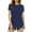 Navy Blue2, variant on Women T Shirt Solid Color Tee Crewneck Short Sleeve Shirt Casual Summer Top Lady Loose Tee Shirts