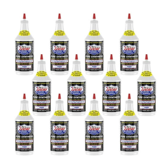 (12 Pack) Lucas Oil 10130 Pure Synthetic Oil Stabilizer - 1 Quart