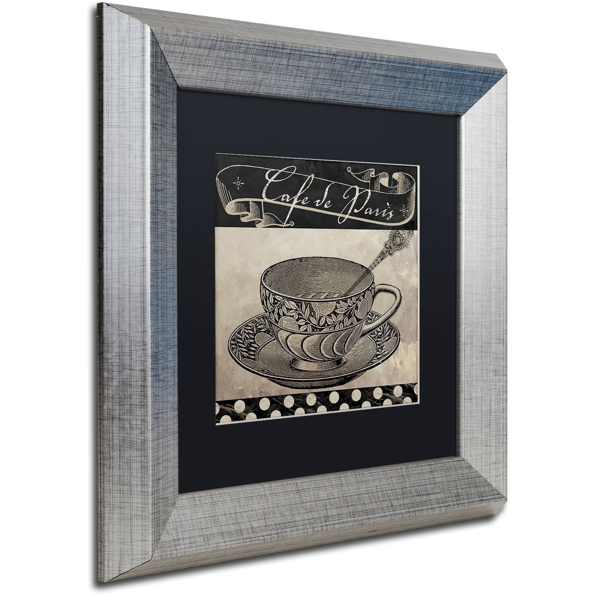 Trademark Fine Art "Bistro Parisienne IV" Canvas Art by Color Bakery Black Matte, Silver Frame