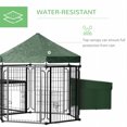 thumbnail image 4 of PawHut Steel Chicken Coop, Outdoor Hexagonal Hen House, Heavy Duty Detachable Poultry Crate Rabbit Hutch with Water-Resistant Canopy, Run, Nesting Box, Lockable Doors, Green, 4 of 10