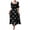 Black, variant on IROINNID Casual Dresses For Women Puff Sleeve Printed Comfy Short Sleeve Square Neck Long Dress Summer