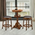 thumbnail image 3 of Costway Set of 2 24'' Swivel Bar Stool Leather Padded Dining Kitchen Pub Chair Backless, 3 of 10
