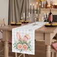 thumbnail image 2 of Table Runners 72 Inches Long Dress Scarves, Pink Floral Easter Farmhouse Kitchen Table Runner, Coffee Tablerunners, Spring Flowers Grey Checkered 14x72 Inch, 2 of 9