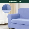 thumbnail image 2 of CHUN YI Stretch 2-Piece Checks Sofa Cover with Cushion Cover Slipcover, Sofa, Blue Purple, 2 of 6