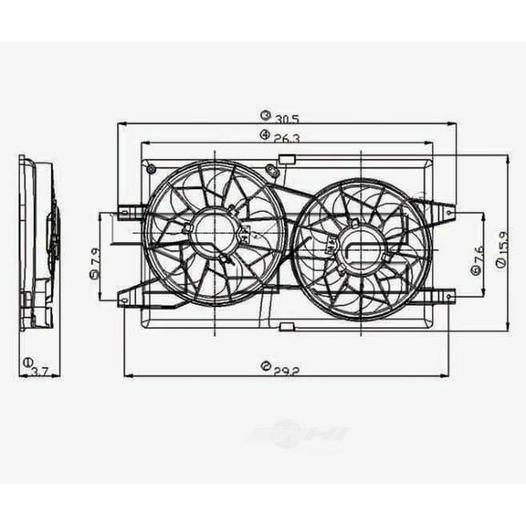 Dual Radiator and Condenser Fan Assembly Fits 2001 Dodge Stratus