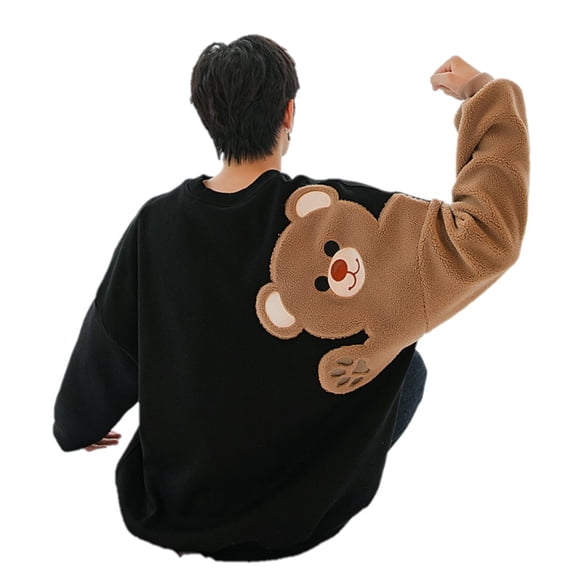 Sudadera de Lana de Cordero Bordada con Osito Lindo