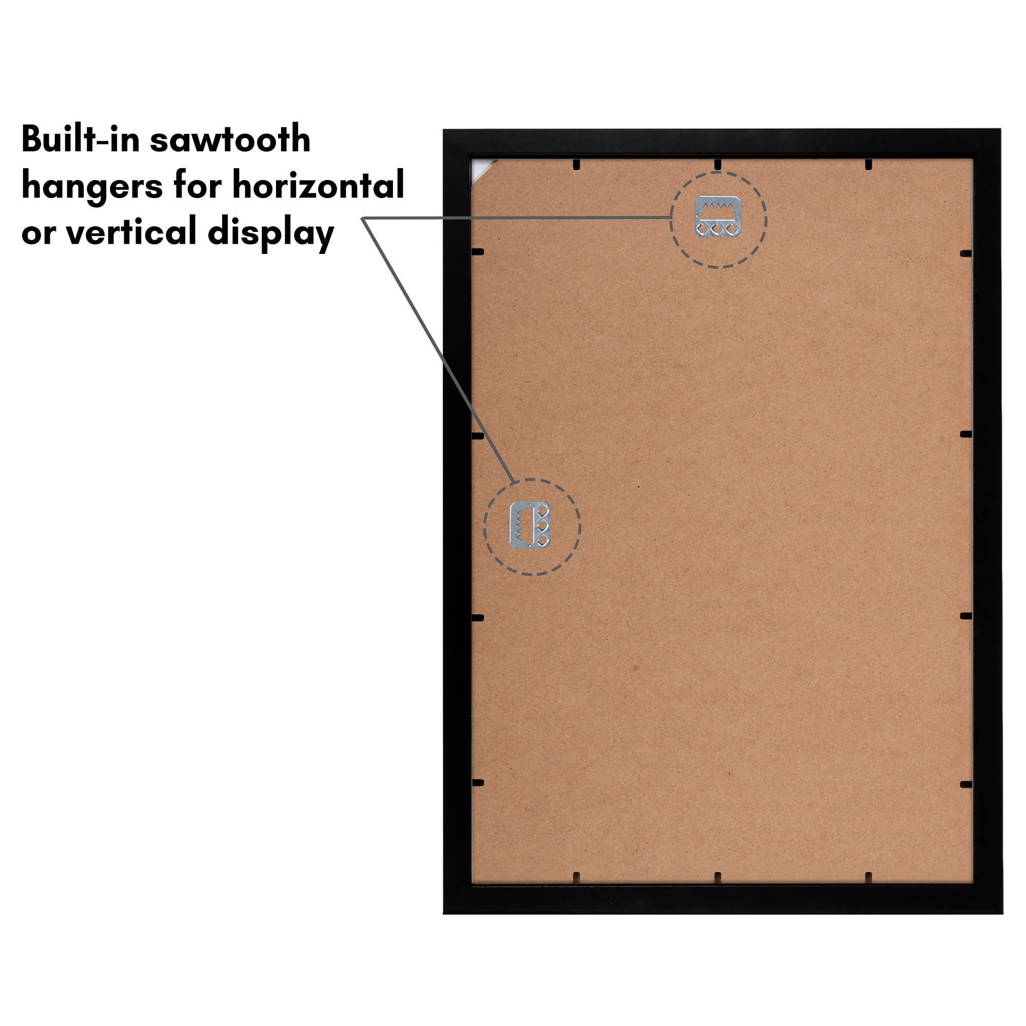 Americanflat 13x19 Picture Frame with Shatter-Resistant Glass Signature Collection Gallery Style Made - Black