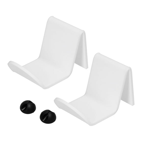 Soporte para mando de juego de 2 piezas, acrílico blanco, duradero, con abrazadera de alambre para organizar auriculares.