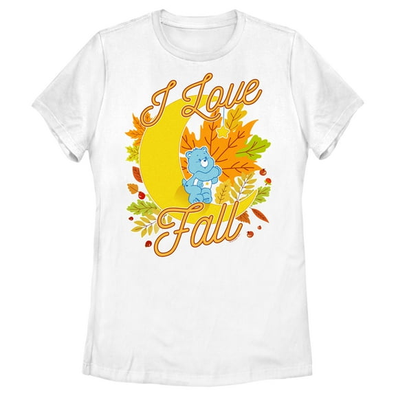 Women's Care Bears Bedtime Bear I Love Fall Graphic Tee White Medium