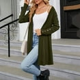 thumbnail image 3 of Women's Solid Color Buttoned Loose Long Sleeved Cardigan Knitted Jacket Womens Button up Sweaters Oversized Knit Cardigan Big Sweater Cardigan Cardigan Knitted Large Sweaters for Women plus Size, 3 of 4