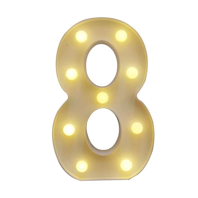 Wosthever Número 3D Visual LED Luz de noche Lámpara de escritorio Fiesta de cumpleaños Regalo para niños Iluminación y accesorios numero 8 Wosthever LED1555-34B