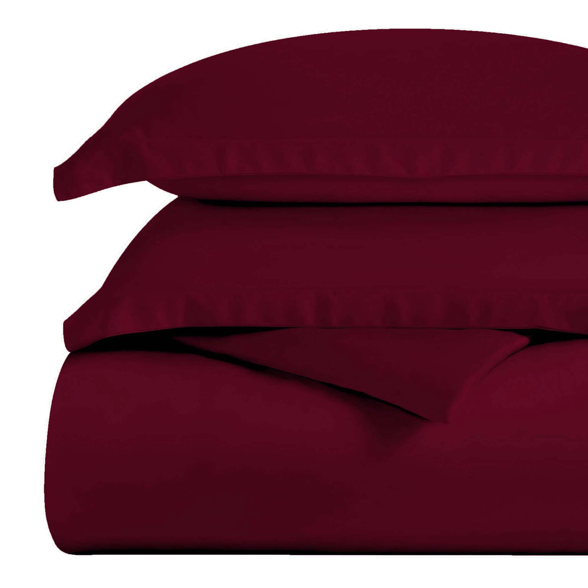 Superior Egyptian Cotton 300 Thread Count Duvet Cover Set, Twin, Burgundy