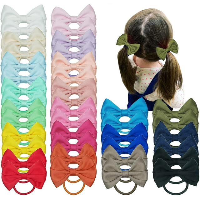Accesorios para el cabello Ayesha, 40 unidades, lazos y elásticos de 7,5 cm