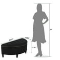 thumbnail image 3 of Adeco  Half Moon Storage Ottoman Semi Circle Bench Black Wood,Fabric Solid Medium Fabric, 3 of 5